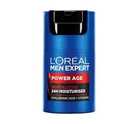 L'Oreal Paris NUEVO L'Oréal Men Expert Power Age Moisturiser, humectante hidratante y revitalizante con ácido hialurónico para hombres, diseñado para pieles envejecidas, secas y apagadas, 50 ml
