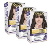 L'Oréal Paris Pack 3 Excellence Cool Creme 4.11 Castaño Ceniza Intenso