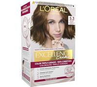 L'Oréal Paris Pack 3 Excellence Crème Tinte 5.3 Castaño Claro Dora - Triple Cuidado con Pro-Keratina, Ceramida e Ioneno G