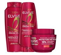 L'Oréal Paris Pack ELVIVE Color Vive Champú y Acondicionador y Mascarilla para Pelo Teñido