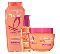 L'Oréal Paris Pack ELVIVE Dream Long Champú y Mascarilla Reconstructora y Serum Stop Frizz para Pelo largo