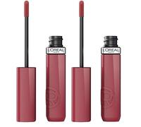 L'Oréal Paris Pintalabios Líquido, Color Intenso de Larga Duración, No Transfiere, Acabado Brillante con Efecto Vinilo, Infaillible Laque Resistance, Tono 220 Paris Sunset (Paquete de 2)