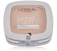 L'Oréal Paris Polvo compacto mate con SPF 8, incluye espejo y esponja, Perfect Match Polvo, n.º 1.R/1.C Rose Ivory, 9 g