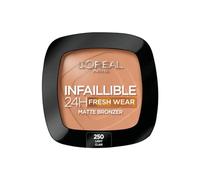 L'Oréal Paris, Polvos Compactos Mate, Efecto Bronceado Facial de Larga Duración, Infallible 24H Fresh Wear, Tono: Clair 250, 9 g