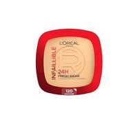 L'Oréal Paris Polvos Compactos Mate Infalible 24H, Larga Duración, Cobertura Media-Alta, Resistente al Agua y al Calor, Para Todo Tipo de Pieles, Fórmula No Comedogénica, Tono: 120, 50 g