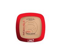 L'Oréal Paris Polvos Compactos Mate Infalible 24H, Larga Duración, Cobertura Media-Alta, Resistente al Agua, Fórmula No Comedogénica, Tono: 140 Neutral, 50 g