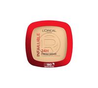 L'Oréal Paris Polvos Compactos Mate Infalible 24H, Larga Duración, Cobertura Media-Alta, Resistente al Agua, Fórmula No Comedogénica, Tono: 180 Rose Sand, 50 g