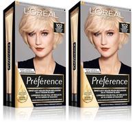 L'Oréal Paris Préférence 102 SYDNEY Tinte para el cabello rubio perlado muy claro (Paquete de 2)