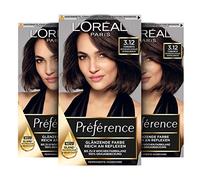 L'Oréal Paris Préférence 3.12 Intensive Cool Dark Brown - Juego de 3 tintes permanentes para el cabello con coloración y bálsamo para el cuidado del cabello