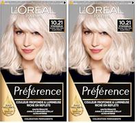 L'Oréal Paris Préférence Coloration Permanente 10.21 Stockholm Blond Très Très Clair Perlé (Paquete de 2)