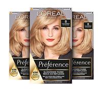L'Oréal Paris Préférence - Juego de 8 tintes naturales rubios naturales para el cabello con coloración y loción para el cuidado del cabello con brillo Préférence