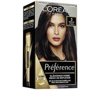 L'Oréal Paris Préférence - Set de 3 tintes permanentes para el cabello con coloración y bálsamo para el cuidado del cabello, 3 castaño oscuro