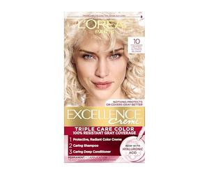 L'Oréal Paris (public) Excellence Crème 10 Rubio coloración del cabello - Coloración del cabello (Rubio, Lightest Ultimate, PRE-COLOR SERUM AQUA/WATER/EAU, CETEARYL ALCOHOL, GLYCERIN, TRIDECETH-2 CARBOXAMIDE MEA,..., Important: Prior to application, perform skin allergy test and strand test according to package...)