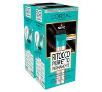 L'Oréal Paris Retoque permanente ideal para cubrir el cabello con aplicador de boquilla de precisión y peine color 2 negro, 2 tratamientos