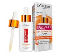 L'Oréal Paris Revitalift Clinical Sérum 12% Vitamina C Pura, 30ml | Reduce Arrugas Poros, Duplica Luminosidad tras 8 Semanas, Tez Uniforme Radiante, Apto Sensibles, Revitalift