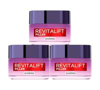 L'Oréal Paris Revitalift Filler Antiarrugas Crema Facial Tratamiento Revoluminizador Reafirmante Rellenador Tonificante con Ácido Hialurónico de Larga Duración Textura Delicada - 3 Tarros de 50ml