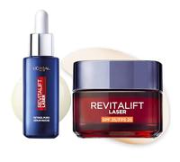 L'Oréal Paris Revitalift Laser Protocolo Retinol Serúm Noche + Crema SPF25 | Retinol Puro Aprobado por Dermatólogos, Reduce Manchas y Arrugas Profundas + Crema Protección Solar, Piel Lisa e Iluminada