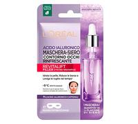 L'Oréal Paris Revitalift - Mascarilla-sérum refrescante, de tela, para contorno de ojos, hidratante, con ácido hialurónico y cafeína