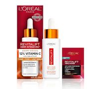 L'Oreal Paris Revitalift - Suero de vitamina C 12% pura, vitamina E, ácido salicílico, hidratante, suavizante e iluminador, no graso + muestra hidratante