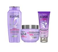L'Oréal Paris | Rutina Elvive Hidra Hialurónico Champú, Mascarilla y Sérum hidratante, hasta 72h de Hidratación
