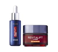 L'Oréal Paris Rutina Revitalift Laser Serum Retinol, Antiedad, Antiarrugas,30ml+Crema SPF25 Antiarrugas, Con Retinol. Hidrata, Reafirma, Reduce Manchas Oscuras, Inspirado en Cosmética Coreana, 50ml