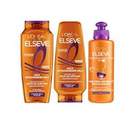 L'Oréal Paris - Rutine Nutrition Cabello rizado y muy seco - rizos nutridos - enriquecido con aceite de amla - 3 productos - Champú, desenredar, crema nutritiva definitiva - Elsève excepcional