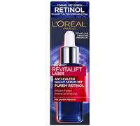 L'Oréal Paris Sérum nocturno de retinol puro para arrugas atenuadas, piel hidratada y piel homogénea con retinol y ácido hialurónico RevitaLift Laser X3, serum retinol 30 ml