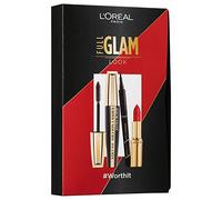 L'Oréal Paris Set de maquillaje con rímel, delineador de ojos y pintalabios, máscara Volume Million Lashes (negro), lápiz labial Color Riche (rojo), Superliner Perfect Slim (negro), 3 piezas