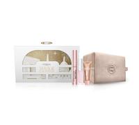 L'Oréal Paris - Set de regalo de rímel Black Big Deal, Plump Ambition 101 Crystal Clear, Mini Lumi Glotion 903 Medium Glow y elegante Beauty Champagne Terciopelo
