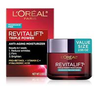 L'Oreal Paris Skin Care I Revitalift Triple Power Crema facial sin fragancia con retinol profesional, ácido hialurónico y vitamina C, 2.5 onzas