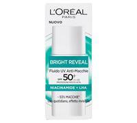 L'Oréal Paris SPF 50 ml Antiincrustante UV para todo tipo de piel, protección y alivio de manchas, con niaciamina y vitamina E, Bright Reveal