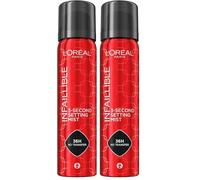 L'Oréal Paris Spray de fijación para maquillaje fijo, resistente a la transferencia en 3 segundos, spray de fijación para hasta 36 horas de duración, 3 segundos de estiércol, 1 x 75 ml (Paquete de 2)