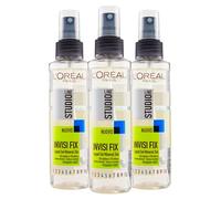 L'Oréal Paris Studio Line Invisi Fix Gel Líquido Mineral Spray Larga Duración 24h Sin Residuos Fijación 5 Fuerte - 3 Frascos de 150ml