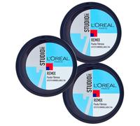 L'Oréal Paris Studio Line Remix Pasta Fibrosa 7 Extra Fuerte Efecto Remodelante con Fijadores Flexibles Fijación Duradera 24h - 3 Frascos de 150ml