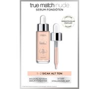 L'Oréal Paris Suero Tintado, Base Líquida Nutritiva con Ácido Hialurónico, True Match Tinted Serum, N.º 1-2 Muy Claro a Claro, 1 x 30 ml