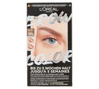 L'Oréal Paris Tinte de cejas para un aspecto radiante y perfectamente cuidado, color de cejas sin amoniaco, hasta 10 aplicaciones por paquete, color marrón claro 6.0
