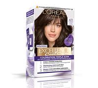 L'ORÉAL PARIS - Tinte permanente de triple cuidado, antideslumbrante, amarillo, cubre 100% canas - Excellence Cool Cream - Nuance: Ultra Ceniza (4.11)