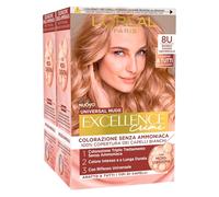 L'Oréal Paris Excellence Creme Universal Nude Coloración Permanente Rubio Claro 8U Triple Tratamiento - 2 tintes