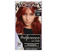 L'ORÉAL PARIS - Tinte permanente - Larga duración & brillante - Cubre 100% cabello blanco - Preferencia Les Vivids - Nuance: rojo cereza (5.664)
