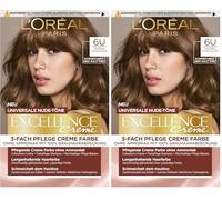 L'Oréal Paris Tinte permanente para cualquier tono de piel, coloración sin amoníaco, tonos desnudos universales con cobertura completa de canas, crema Excellence, # 6U rubio oscuro (rubio), 1 unidad