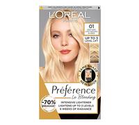 L'Oréal Paris - Tinte permanente para el cabello con coloración y bálsamo para el cuidado del cabello, Préférence Le Blonding, 01 rubio natural muy claro, multipack