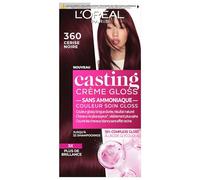 L'ORÉAL PARIS - Tinte semipermanente para el cabello, tono sobre tono, color brillante, sin amoniaco, crema fundida, matiz: cereza negra (3.60)