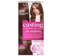 L'ORÉAL PARIS - Tinte semipermanente tono sobre tono para el cabello, color brillante, sin amoniaco, crema fundida, matiz: rubio oscuro avellana (6.18)