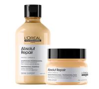L'Oréal Professionnel Absolut Repair Champú y Mascarilla Profesional, Reparación para Cabello Seco y Dañado, con Proteína y Omega-9, Pack 2 Unidades, 300 ml + 250 ml