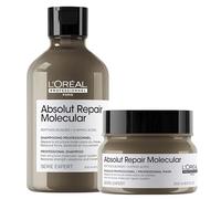 L'Oréal Professionnel Absolut Repair Molecular Champú y Mascarilla, Reparación Molecular, Cabello Dañado, 300ml + 250ml