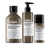 L'Oréal Professionnel Absolut Repair Molecular Pack Champú + Sérum con Aclarado + Mascarilla sin Aclarado, con Péptidos y 5 Aminoácidos, 3 Unidades