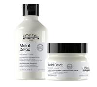 L'Oréal Professionnel Metal Detox Champú y Mascarilla, Anti-Metales, Protección del Color y Anti-Rotura, con Glicoamina, Pack 2 Unidades, 300 ml + 250 ml