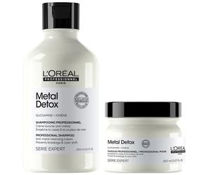 L'Oréal Professionnel Metal Detox Clarifying Shampoo 300ml & Hair Mask 150ml, Prevent Breakage & Colour Fade from Hard Water