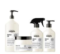 L'Oréal Professionnel Paris Serie Expert Metal DX Set profesional (champú 1500 ml + tratamiento 500 ml + mascarilla 500 ml + producto de cuidado 500 ml)