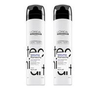 L'Oréal Professionnel Spray en polvo seco para todo tipo de cabello, dar volumen y textura, para mayor agarre y textura, Tecni.ART Volume Panache Compressed, 2 x 250 ml